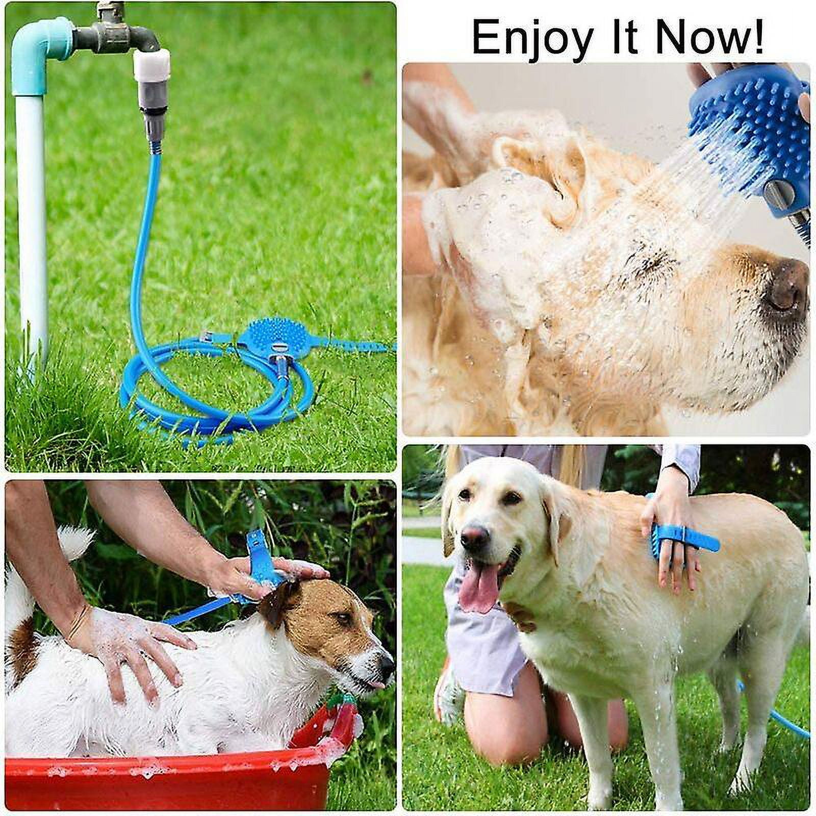 2 in 1 Dog Shower Sprayer Bath Tool with 2.5M Water Hose and Adapter