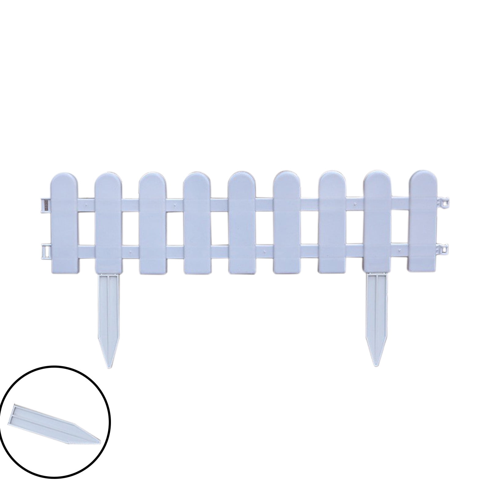 Plastic White Fence Decorative Garden Hedge Patio Border Outdoor Lawn Edging(A)