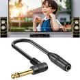 thumbnail image 6 of lanema 1/4inch Extension Cable,6.35mm 1/4" TRS Male to Female Stereo Adapters,Headphones Guitar Right Angle Extension Cable, 6 of 11