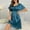 Blue, variant on Sakmal Silky Moomoo Nightgowns Women Comfy Satin Knee Length Black Nightwear Short Sleeve Solid Nightgowns for Women