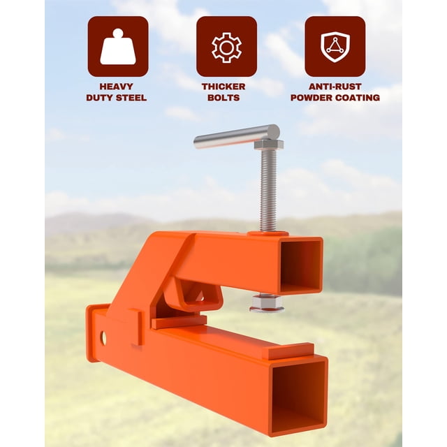 Kojooin 2-Inch Clamp On Trailer Ball Receiver Adapter, Heavy Duty Hitch for Tractor Front Loader Bucket
