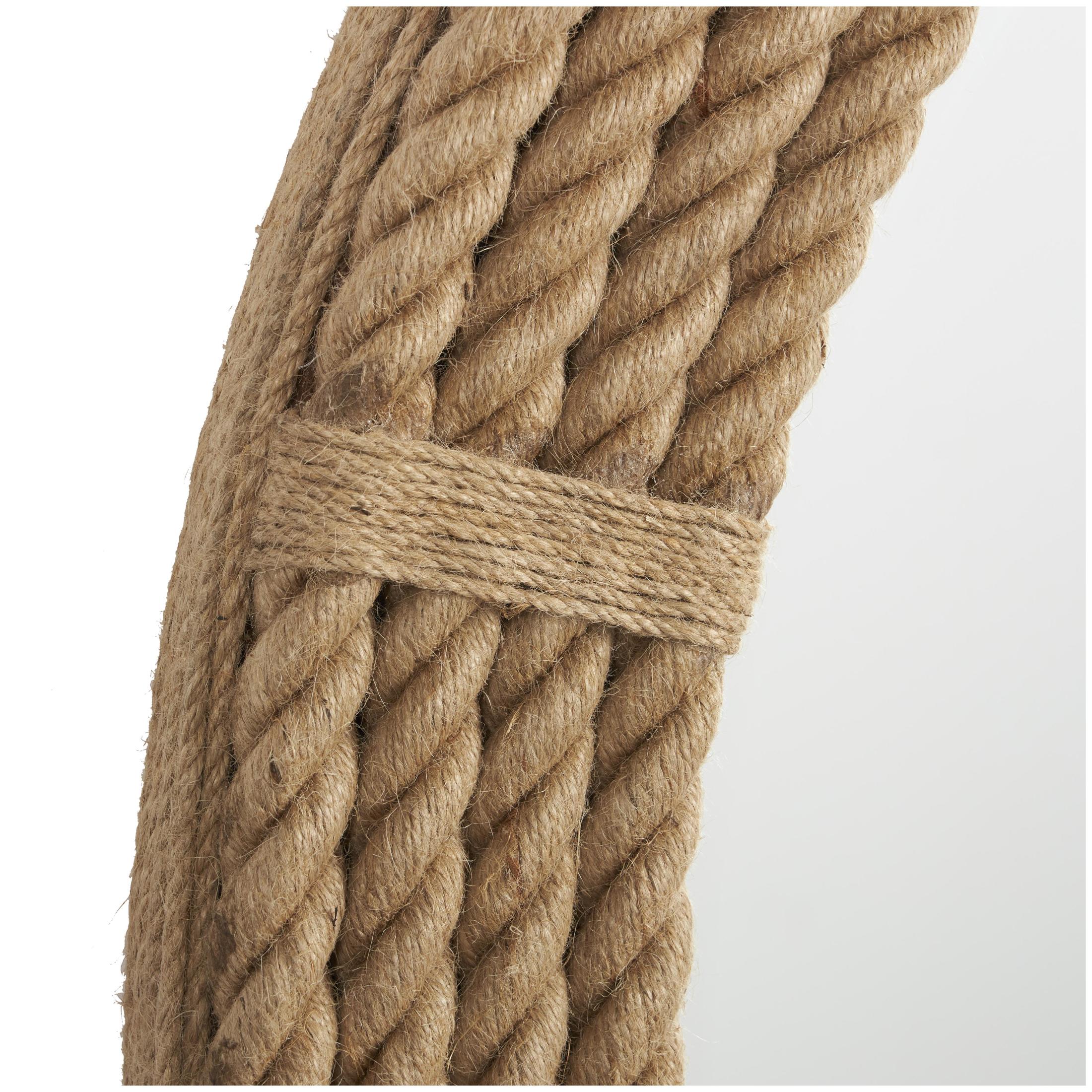 DecMode 40" x 40" Brown Rope Wall Mirror