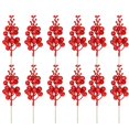 thumbnail image 2 of Deago 12 Pcs Christmas Glitter Berries Stems 7.9Inch Artificial Christmas Picks for Christmas Tree Ornaments DIY Xmas Wreath Holiday and Home Decor, Red, 2 of 8
