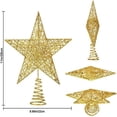 thumbnail image 6 of Christmas Tree Star Topper 9.8in Xmas Tree Topper Star Glittered Tree-top Star for Christmas Tree - Gold, 6 of 7