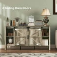 thumbnail image 3 of Spaco 59" Buffet Cabinet with 4 Drawers and 2 Adjustable Shelves, Farmhouse Sideboard with Thick Top and 2 Barn Doors, Storage Cabinet for Indoor as Kitchen, Bar, Dining Room, Gray, 3 of 7