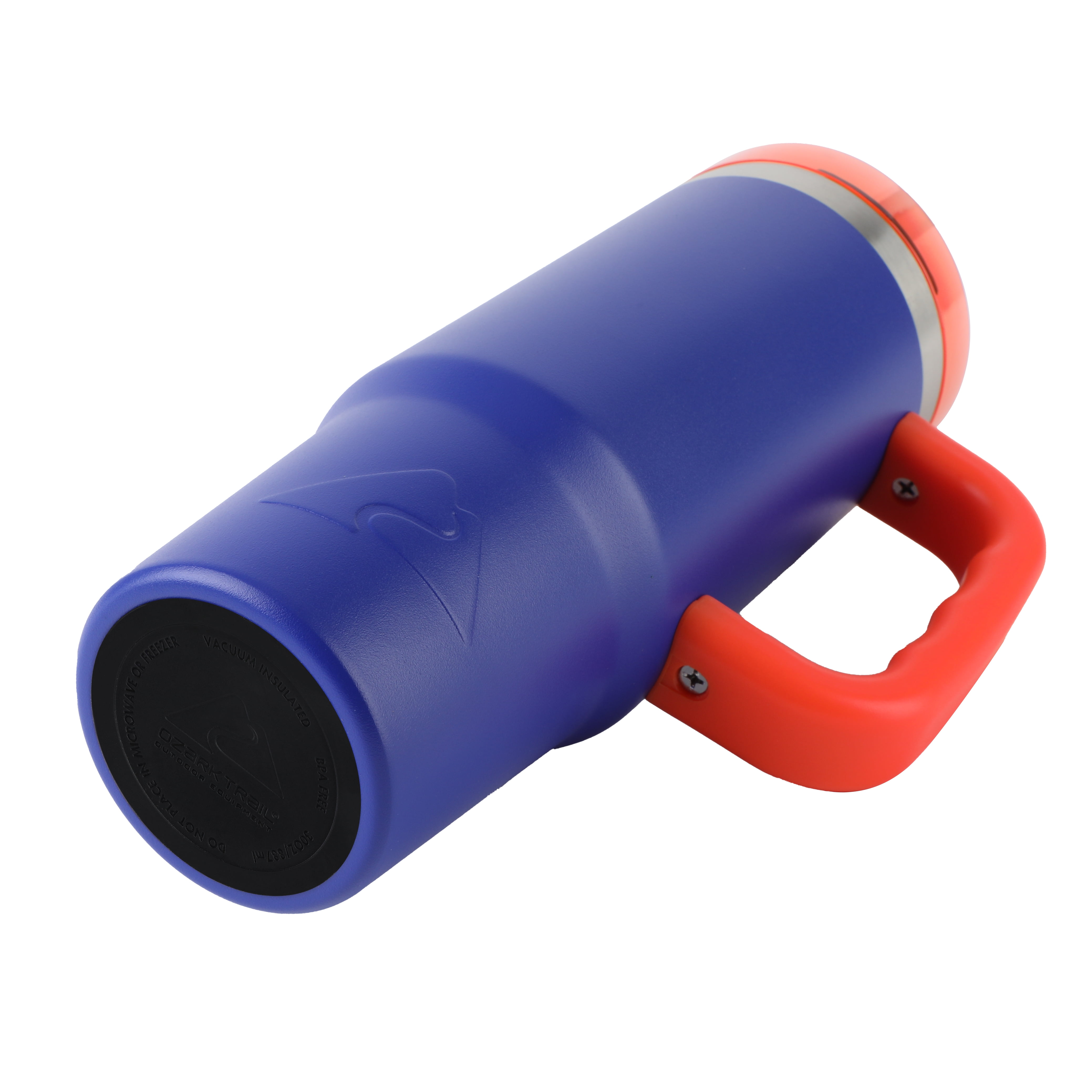 Ozark Trail 18 oz Stainless Steel Insulated Tumbler with Handle, Royal Blue and Bright Orange