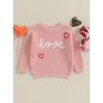 thumbnail image 3 of Musuos Infant Baby Valentine´s Day Sweater, 3 6 9 12 18M Letter Heart Pattern Long Sleeve Round Neck Knitwear, 3 of 10