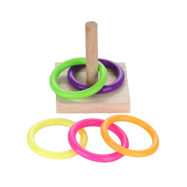 Bird Wooden Platform Plastic Ring Tabletop Toys Intelligence Development Chew Puzzle Toy Pet