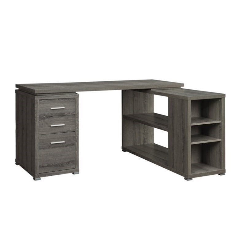 Scranton And Co L Shape Writing Desk In Weathered Gray And Silver