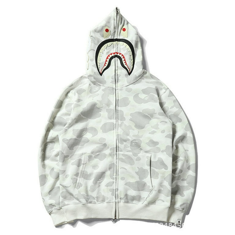 BAPE Hoodie Jaw Camo Jacket Hoodie Shark Mouth Sweatshirt Full Zip