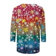 thumbnail image 4 of Christmas Tree Snowflake Shirt for Women Long Sleeve Casual Top Holiday Graphic Tee Winter Xmas Party Outfit, 4 of 4