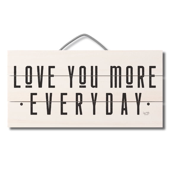 Highland Home Love You More Everyday Decorative Slatted Pallet Wood Sign
