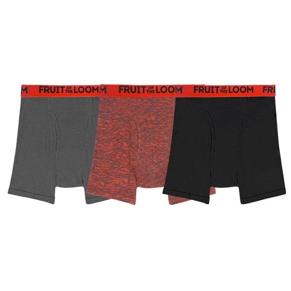 Bóxer Ajustado Fruit of the Loom para Hombre, Elástico Rojo Multicolor 3 Piezas Talla EG