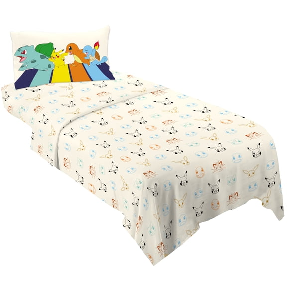 Pokemon Kids 3 Piece Sheet Set, Twin