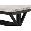 thumbnail image 4 of Light Espresso Faux Marble Dining Set with Dark Wood Base and Beige Chairs, 4 of 6