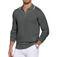 thumbnail image 2 of COOFANDY Men's Zipper Polo Shirt Casual Knit Long Sleeve Polo T Shirt Classic Fit Shirts, 2 of 7