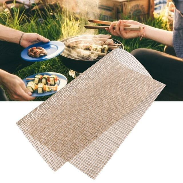Rdeghly Tapis de Cuisson Réutilisable Antiadhésif pour Barbecue, Tapis de Cuisson pour Pique-Nique en Plein Air, Tapis de Grill, Tapis de Barbecue Antiadhésif