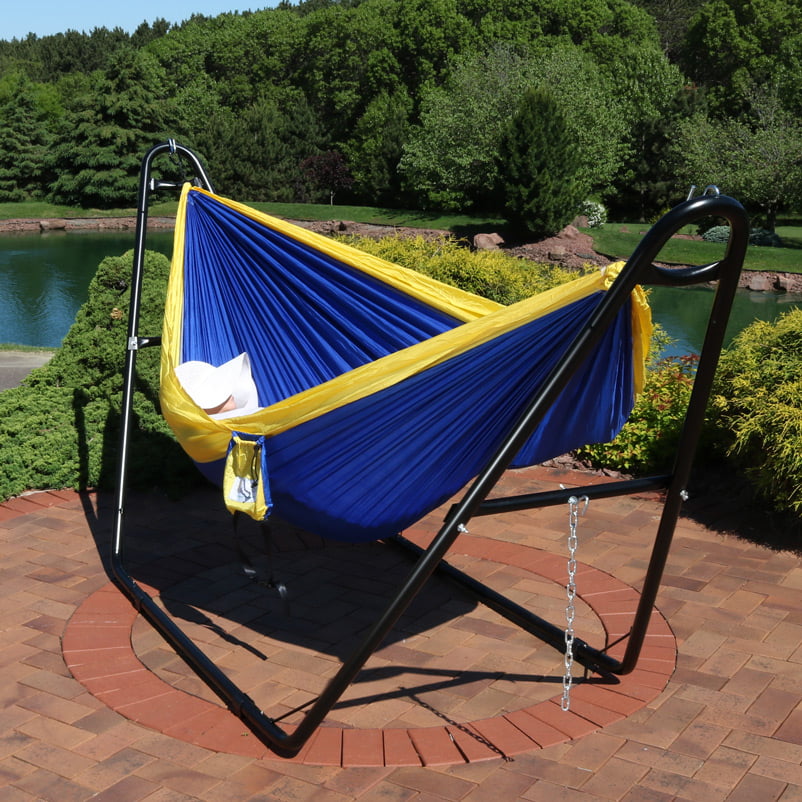 500 lbs Capacity 5 Foot Deluxe Two Person Steel Tri Beam Hammock Stand 