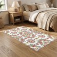 thumbnail image 2 of ODIKA 5'x7' Ultra-Soft Area Rug, Cute Kittens Wildflowers Blooming Flower Border Cartoon Boho Tossed Refined None Washable, Bare feet friendly, Silk-Touch for Bedroom Home office, 2 of 7