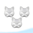 thumbnail image 2 of 3 piezas máscara facial de gato DIY máscara pintada a mano en blanco máscara de enseñanza de jardín de infantes para niños disfraz de disfraces de Halloween Cosplay accesorio (blanco) HOMEMAXS HaoMX5782101, 2 of 6
