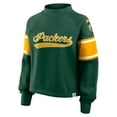 thumbnail image 4 of Women's Fanatics Green Green Bay Packers Oversized Hometown Toss Sweep Mock Neck Pullover, 4 of 5