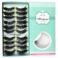 thumbnail image 3 of Fiudx Pestañas Glamorosas, Pestañas Postizas Largas y Rizadas, Pestañas Reutilizables En Tira Completa, Ideales Selfies En Boda, Amantes En La Belleza, Paquete En 10 Pares, Color Negro., 3 of 3