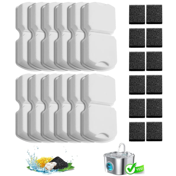 Paquete de 12 filtros de fuente de agua de repuesto para HOOISE Cat