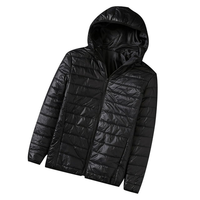 Amzcrzy Veste Matelassée Légère pour Hommes, Résistante à l'Eau, avec Capuche, Couleur Unie
