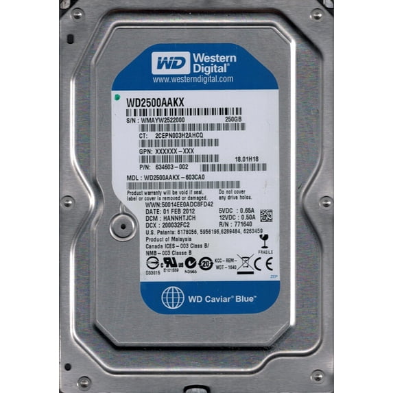 Western Digital WD2500AAKX-603CA0 250GB DCM: HANNHTJCH WMAYW