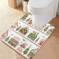 thumbnail image 2 of Yayeee Bath Rug for Bathroom Floor Non Slip Rectangle Fluffy Soft Absorbent Mat, 16"x24", Red Christmas House, 2 of 7