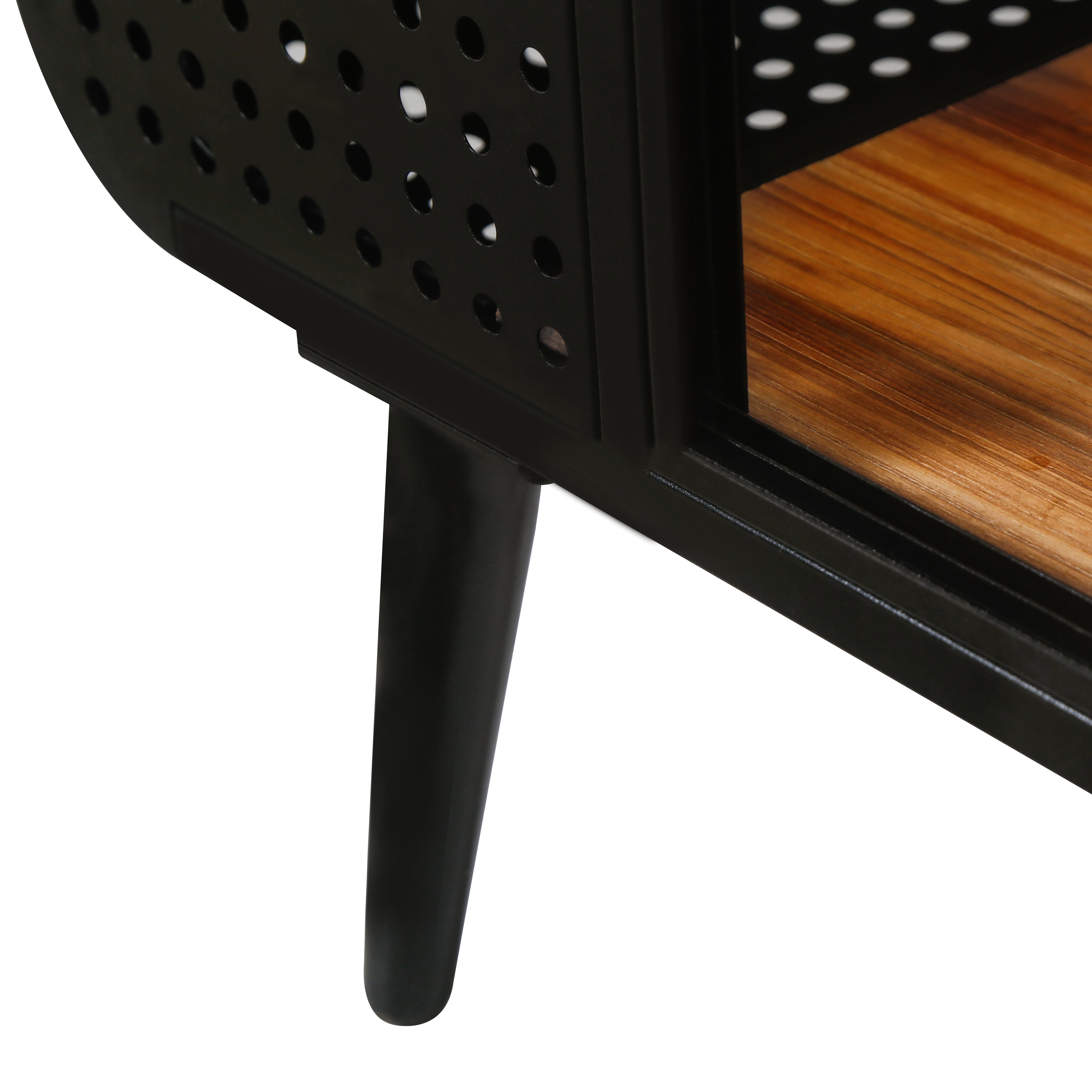 ZephyPaws Cat Litter Box Enclosure,Spacious Side Table Cat House with Tempered Glass,Hidden Litter Box Furniture for Indoor Cat,Large Enclosed Litter Box House,Black+Brown