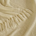 thumbnail image 2 of Brooklyn Loom Chunky Boucle 100% Microfiber Polyester  50x70 Throw Blanket in Tan, All Season, Adult Size, OEKO-TEX Certified, 2 of 10