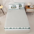 thumbnail image 3 of catabedysis Watercolor Camping Zipper Twin Comforter Sets with Fitted Sheet and 2 Pillowcases,Camper Mountain Print Zipper Bedding Set For Boys,Multicolor,Light Gray Reversible,4-Piece, 3 of 7