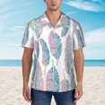 thumbnail image 4 of Colorful Tribal Feather Pattern Hawaiian Shirts For Men, Summer Short-Sleeve Relaxed-Fit Button-Down Shirts Xx-Large, 4 of 9