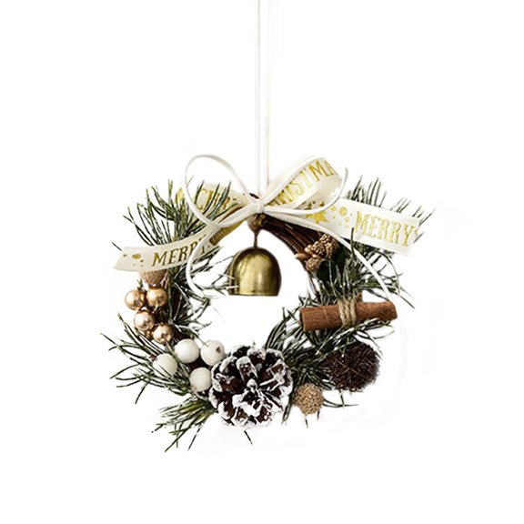 Tyeign Mini Holly Christmas Wreath, 6" Pinecone & Berry Car Hanger, Artificial Winter Garland for Door Mirror Or Tree, Festive Indoor-Outdoor Accent, Small Wreath Pendant*1