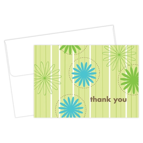 Great Papers! Daisy Stripes Thank You Note Cards 24/Pack 10675