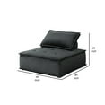 thumbnail image 5 of Alaya 40 Inch Foam Armless Modular Lounge Chair, Black Velvet Upholstery, 5 of 5