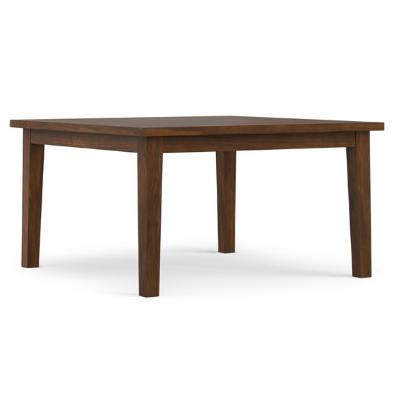 Simpli Home Eastwood 54 inch x 54 inch Square Contemporary Dining Table in Walnut