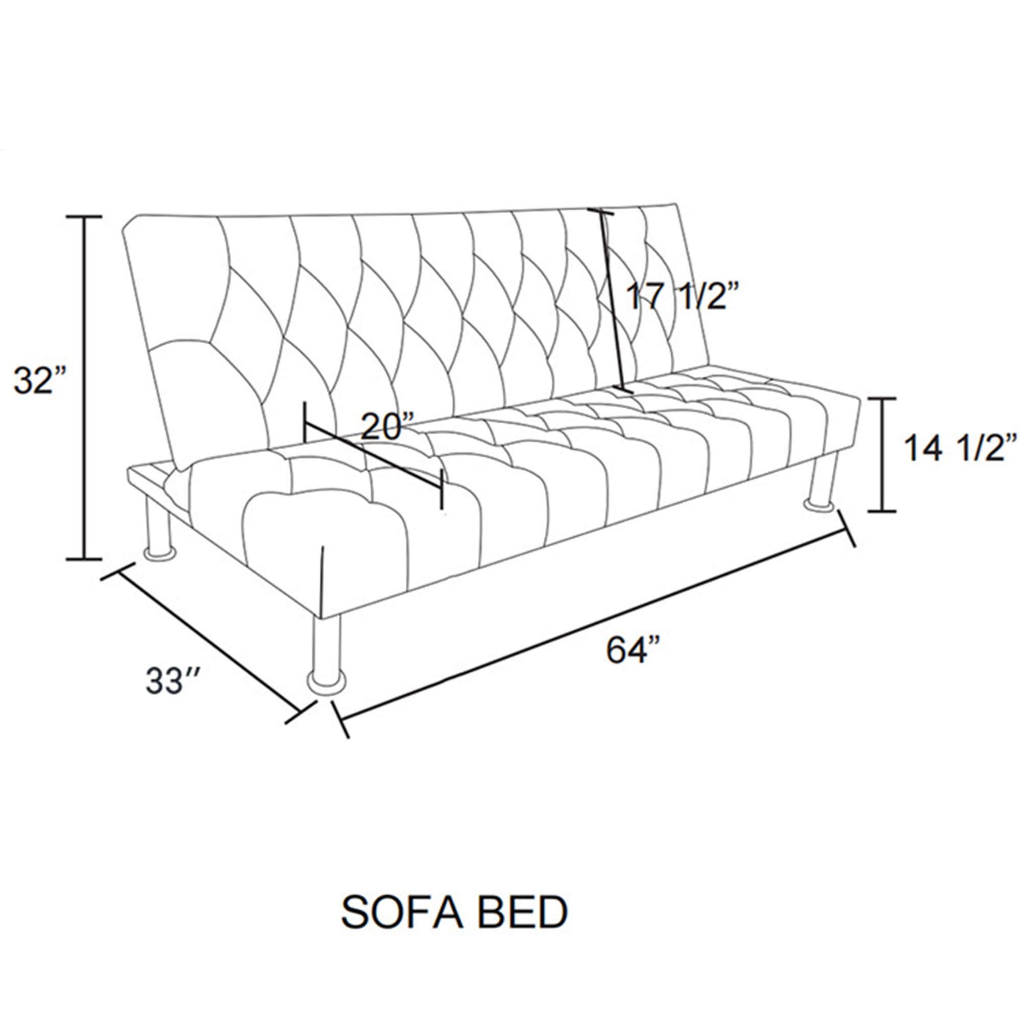 Aukfa Modern Futon Convertible Sofa Bed, Black & Red photo 8