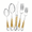 Silver, variant on 20 Piece Hammered Modern Gold Silver Silverware Set, 18/10 Stainless Steel Flatware Set, Golden Kitchen Utensil Set Service For 4, Tableware Set, Cutlery Set Including Fork Spoon And Knife