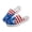American Flag Firework Print, variant on Leopard Piano Print Mesh Slip On Clogs | Breathable Lightweight Summer Shoes for Unisex Music Lovers