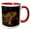 Red/White, variant on 3drose, Africa, Zambia. Leopard in Tree at Night., 11oz Two-tone Red Mug