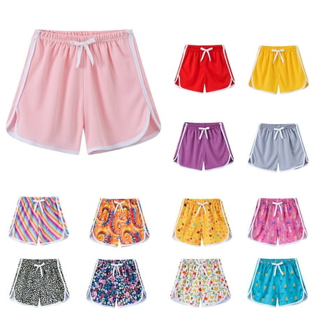 

URMAGIC Girls Active Running Shorts Quick Dry Swimwear Bathing Suit Casual Sport Summer Shorts with Drawstring 2-7 Years