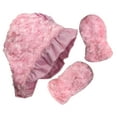thumbnail image 2 of N'Ice Caps Baby Girls Minky Velboa Lined Bonnet Hat Mitten Accessory Set - Infants Winter Pink, 2 of 3