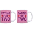 thumbnail image 1 of ThisWear New Mom Gifts Eating for Two Funny Expectant Pregnant Mother Mom Mug 11 ounce 2 Pack Coffee Mugs, 1 of 4