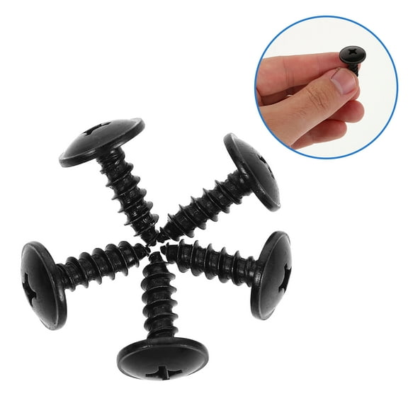 SASABAXI 50Pcs Black Metal Self Tapping Screws For Automotive Parts Prevent Loosening And Shaking