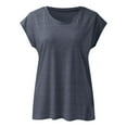 thumbnail image 5 of YEJIMAN Gray Usa Shirts For Women, Polyester,Spandex,cotton Tank Top For Women, Women Cap Sleeve Summer Casual Tops V Neck Solid Color Casual Shirts Loose Fit Blouse, 5 of 9