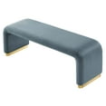 thumbnail image 5 of Modway Koda 60" Performance Velvet Waterfall Long Bench in Brass Cadet Blue, 5 of 9