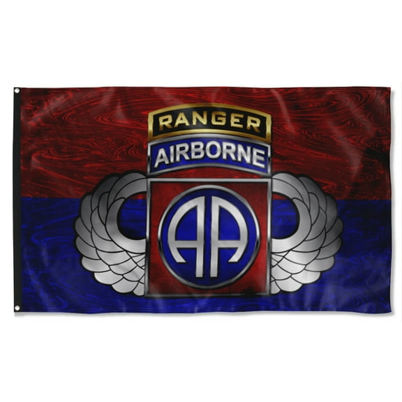 Cayyon 82nd Airborne Division Tabbed Winged Flag 3x5Feet Military Banner with 2 Brass Grommets