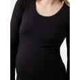 thumbnail image 4 of Ingrid & Isabel For Every Belly Women's Maternity Scoop Tee with Long Sleeves, Sizes S-XXL, 4 of 8